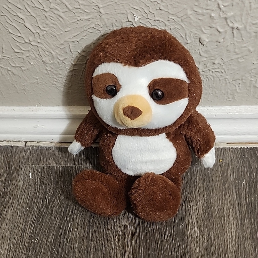 Fiesta Brown and White Stuffed Sloth Toy